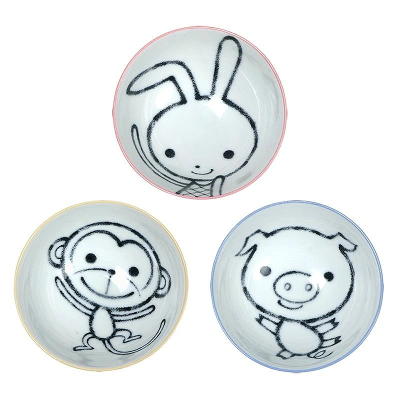 Adorable Animal Ceramic Bowl Set of 3