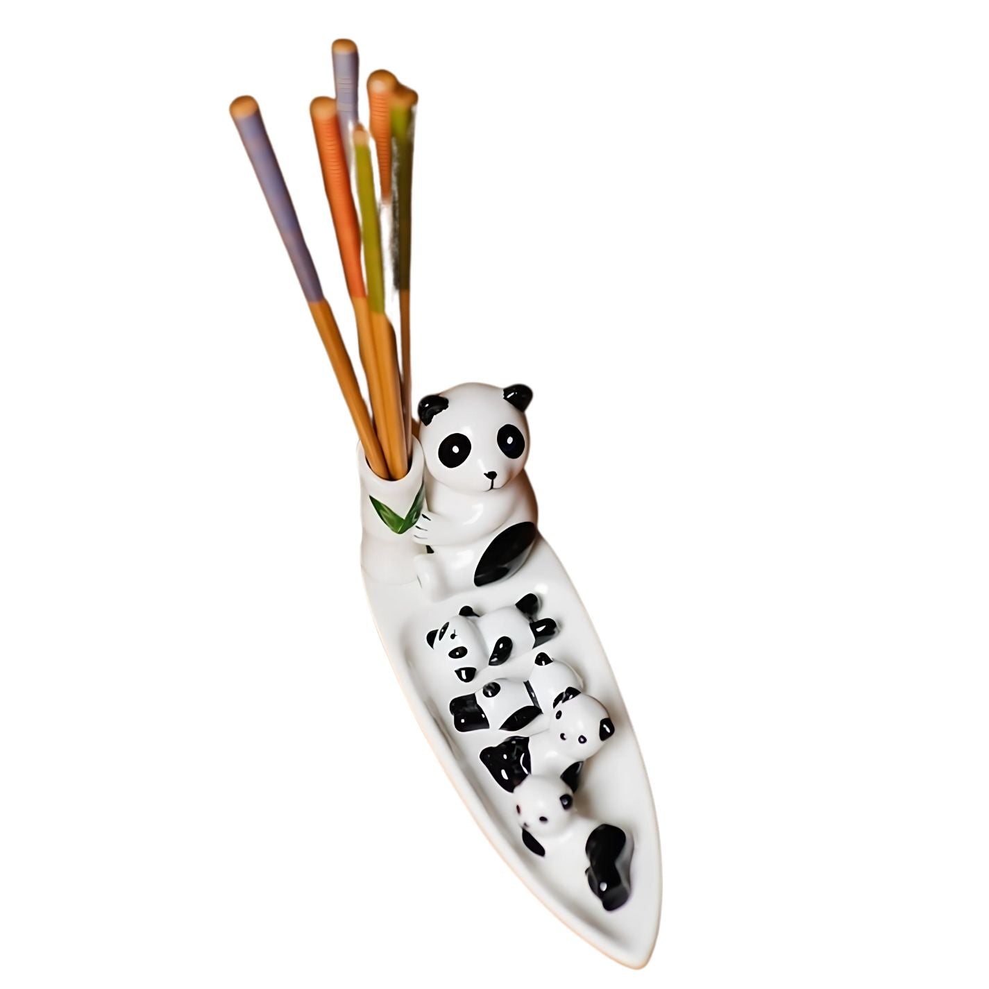 Porcelain Panda Serving Plate - Chopstick Holder