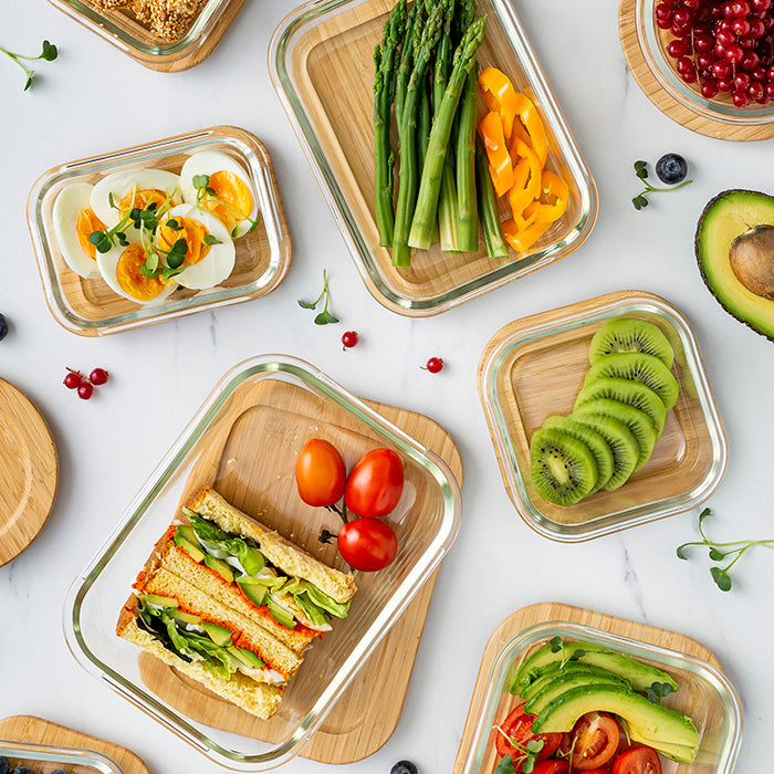 Square glass food container "Arizona" 750ml