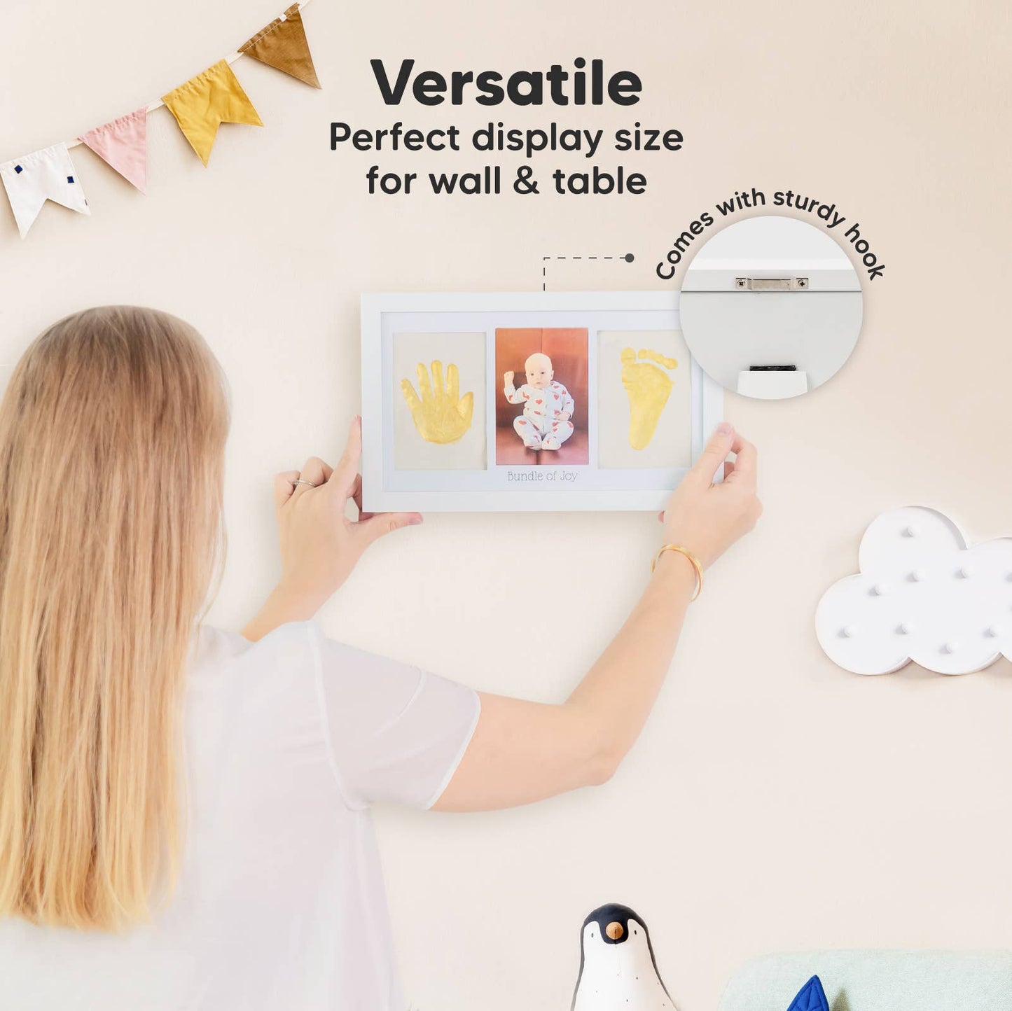 KeaBabies Baby Handprint, Footprint Keepsake Duo Frame
