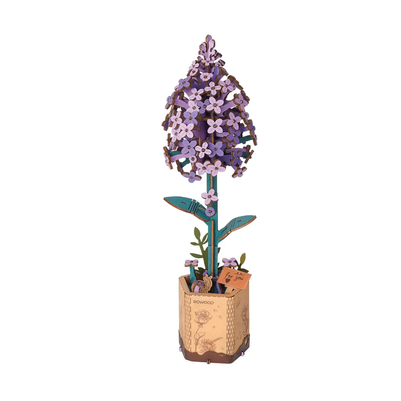 3D Wooden Flower Puzzle - Lilac