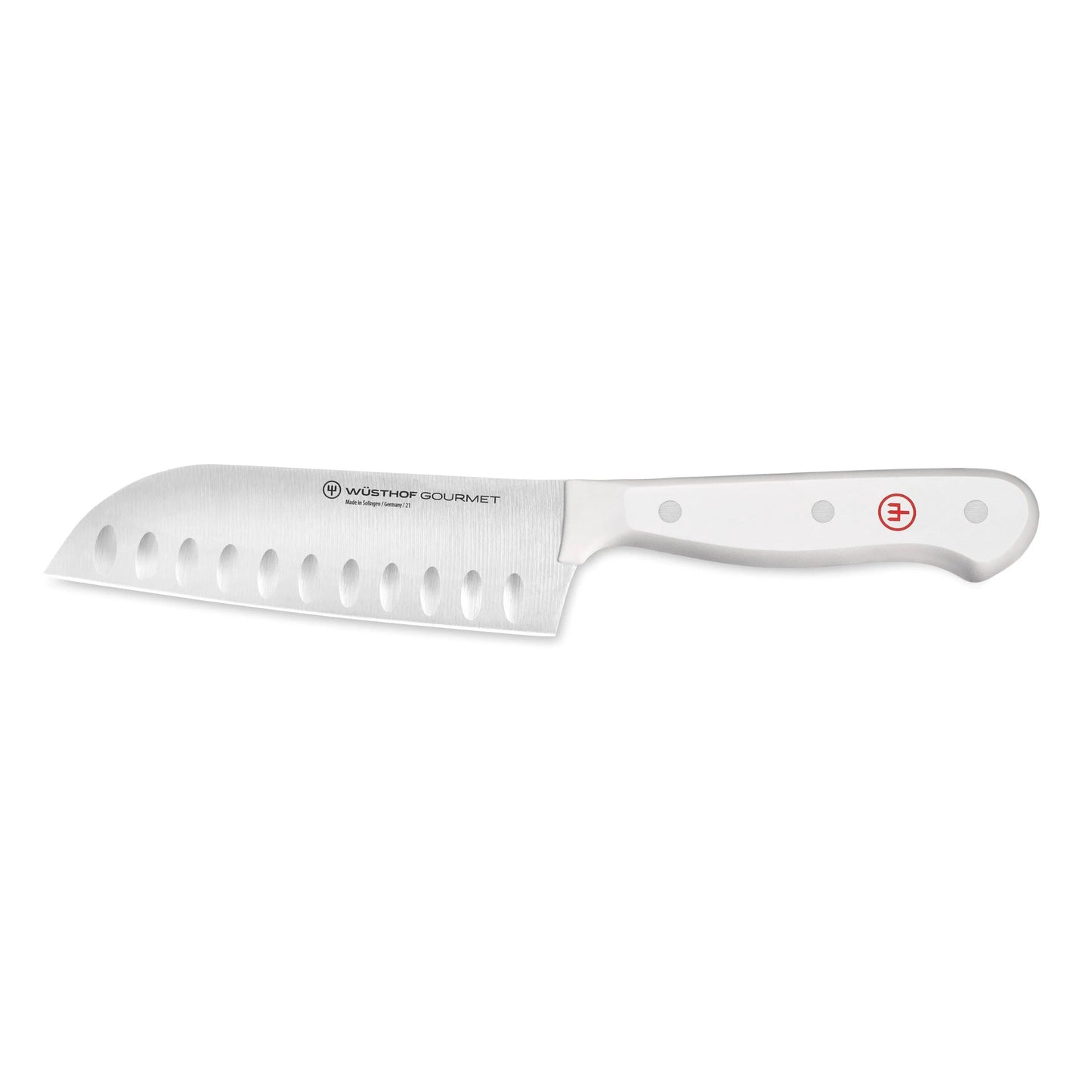 Gourmet White 5'' Santoku Hollow Edge Knife