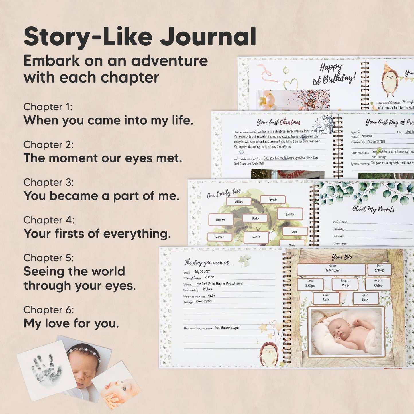 KeaBabies Baby First Years Memory Book - WonderLand