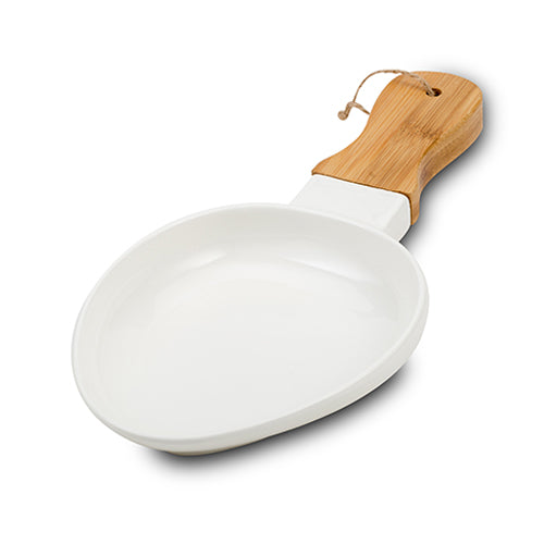 Porcelain plate "Terrestrial" with bamboo handle 32cm