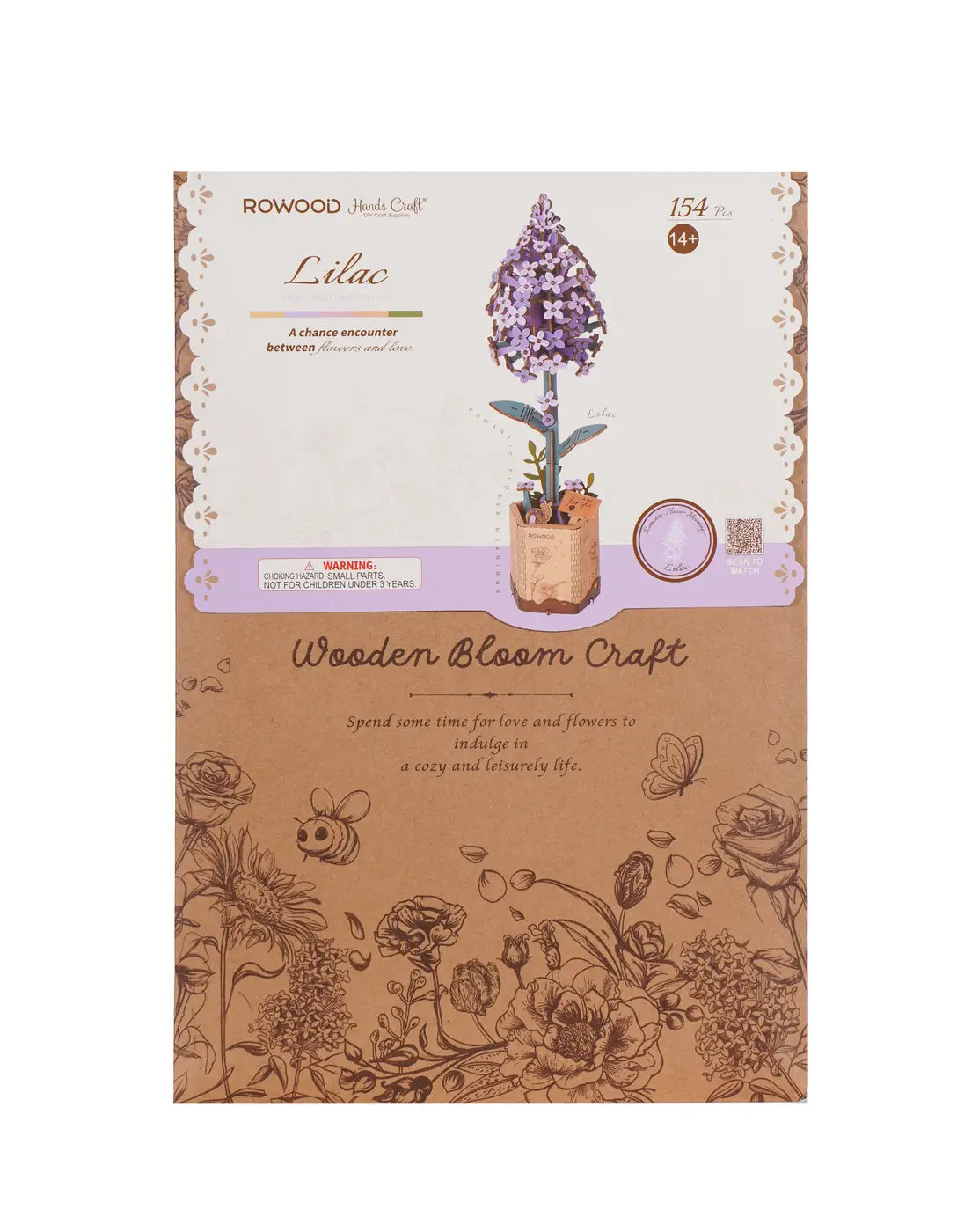 3D Wooden Flower Puzzle - Lilac