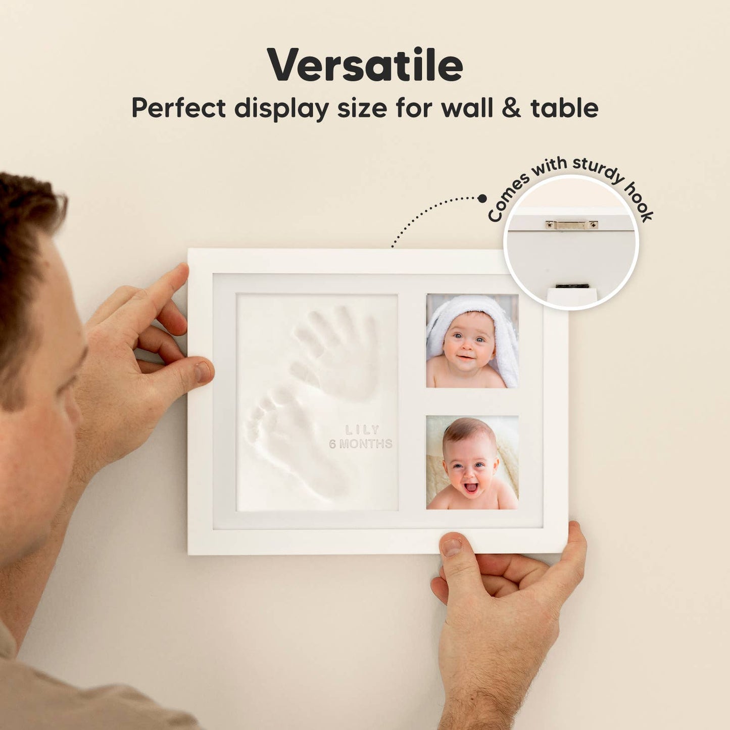 KeaBabies Baby Handprint, Footprint Keepsake Solo Frame