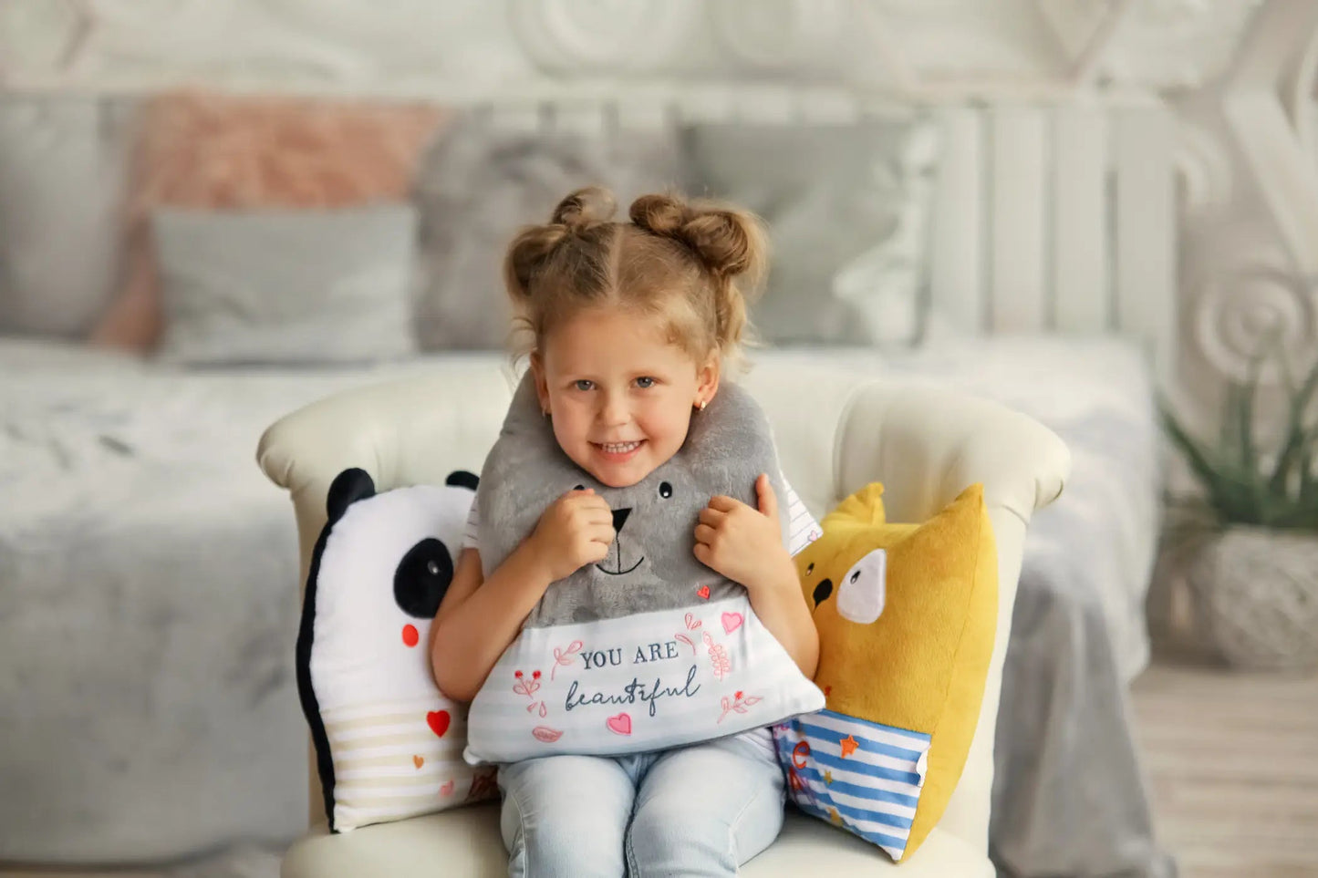 Animal Pillows, Decoration, Throw Pillows, Tigres - Bunny "You are Beautiful"