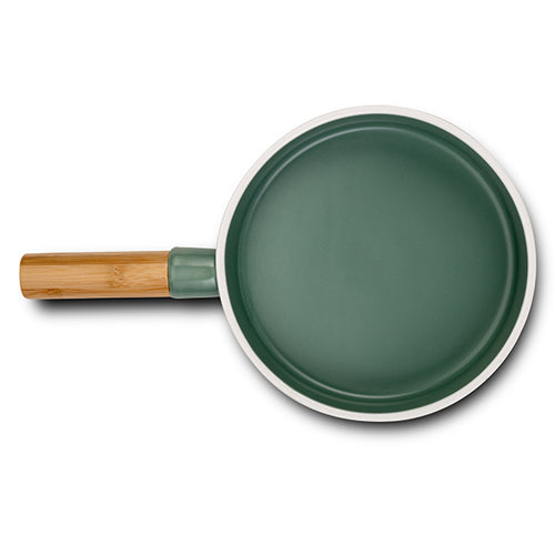 Porcelain serving pot "Terrestrial" with bamboo handle 34cm