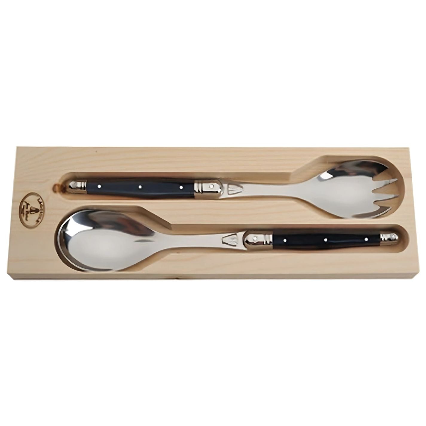 Jean Dubost Salad Servers with Black Handles