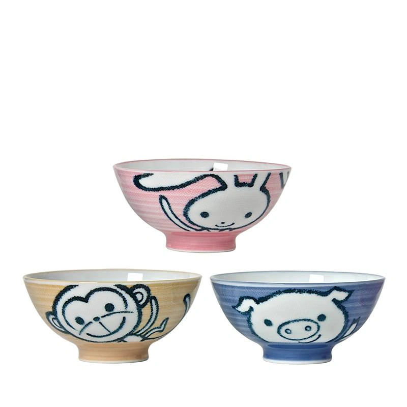 Adorable Animal Ceramic Bowl Set of 3
