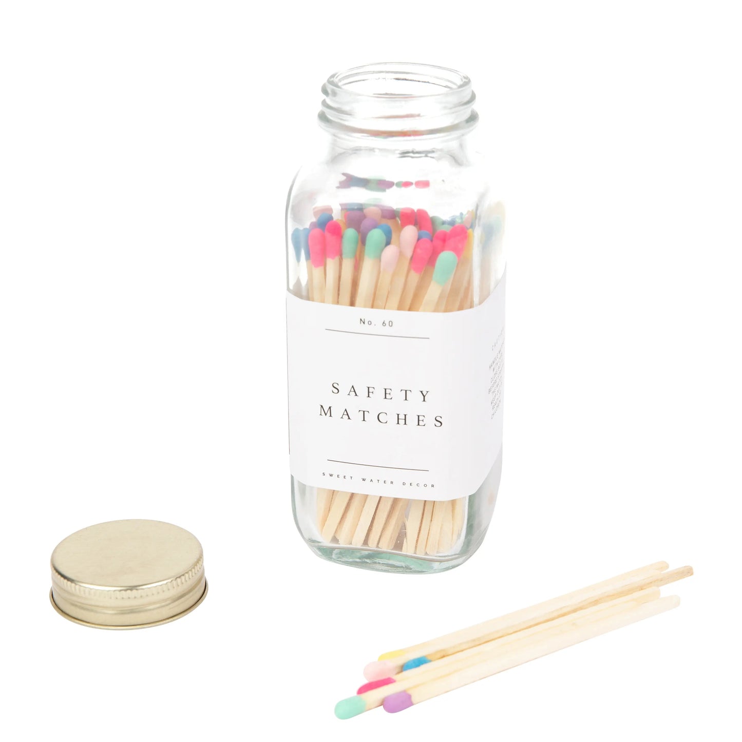Multicolor Rainbow Safety Matches - 60 Count, 3.75"