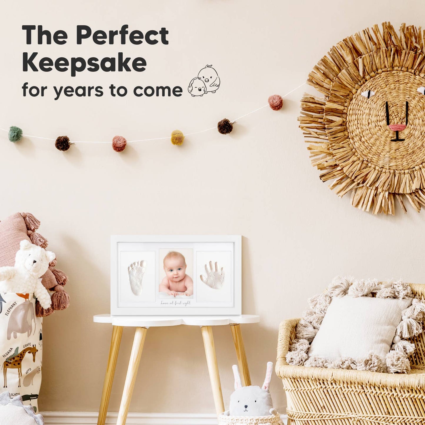 KeaBabies Baby Handprint, Footprint Keepsake Duo Frame