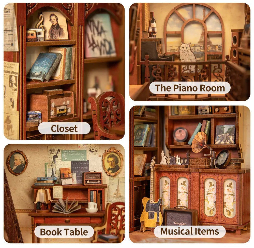 DIY Book Nook Kit - The Secret Rhythm with Dust Cover