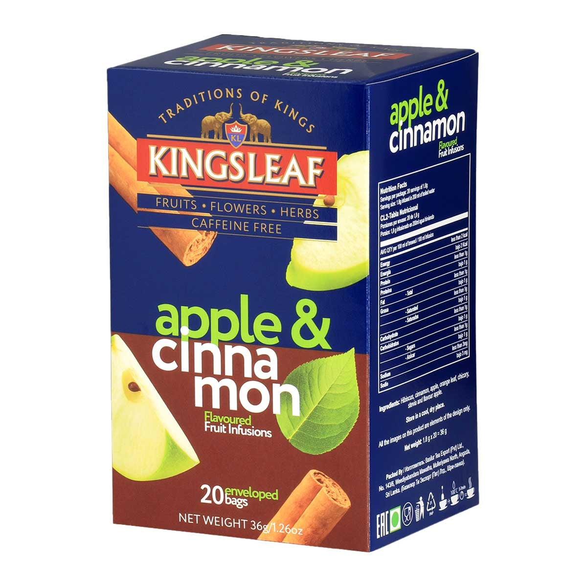 Kingsleaf Apple & Cinnamon Ceylon Tea (Caffeine Free)