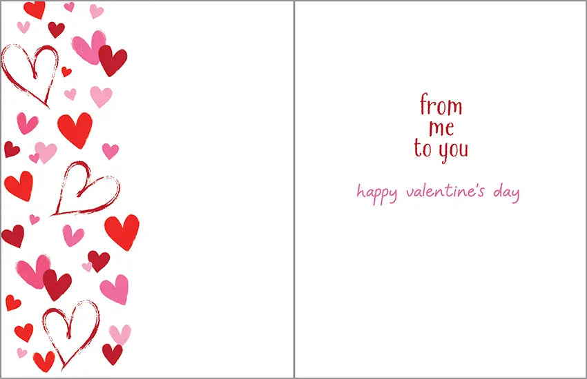 Valentine Card - Hearts on Pink