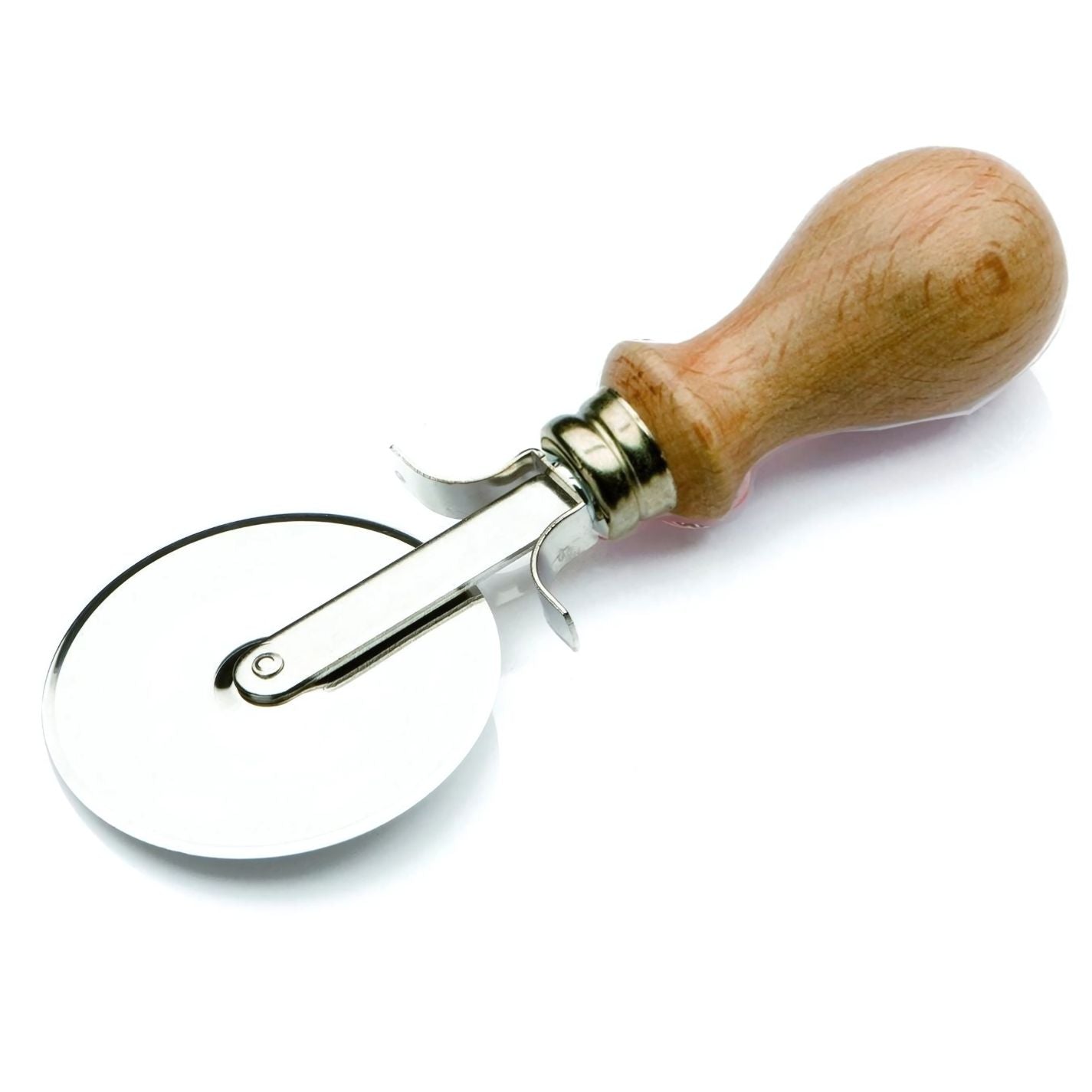 Stainless Steel Pizza Cutter with Wooden Handle