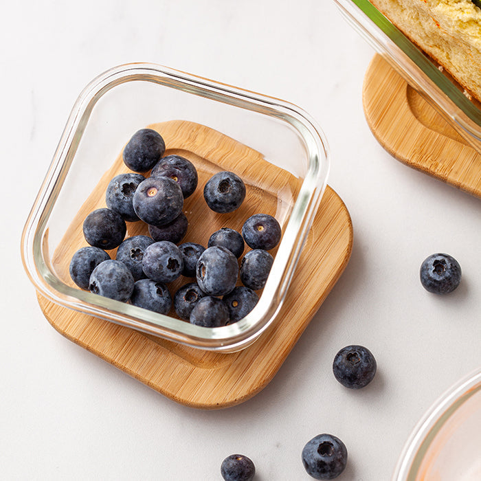 Square glass food container "Arizona" 300ml