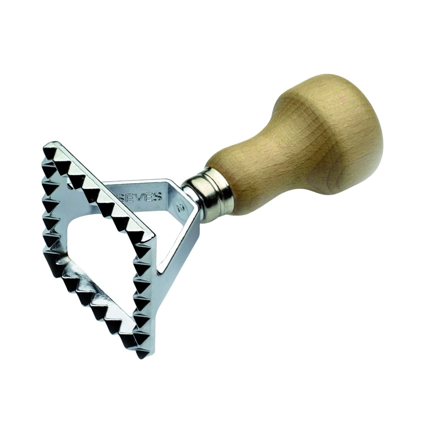 Stainless Steel Square Ravioli Stamp 48mm with Wooden Handle