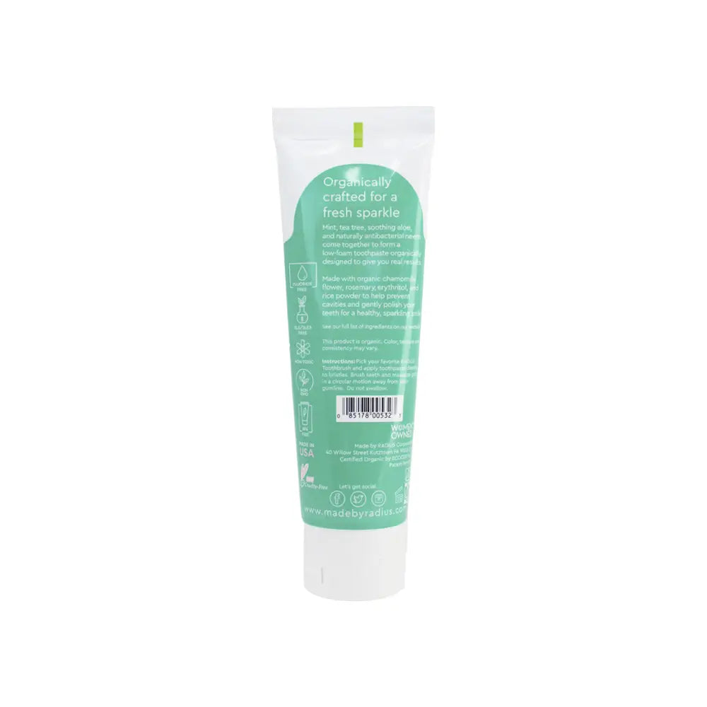 Radius USDA Organic Mint Aloe Neem Toothpaste - 3oz