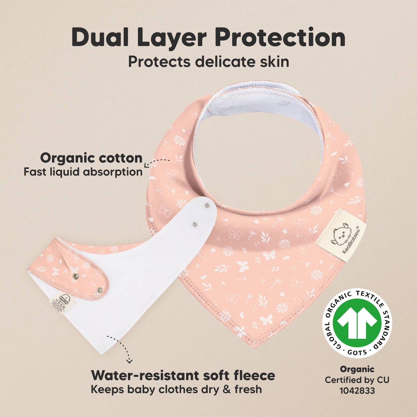 8-pack Baby Bandana Bibs for Girls and Boys - Butterflies
