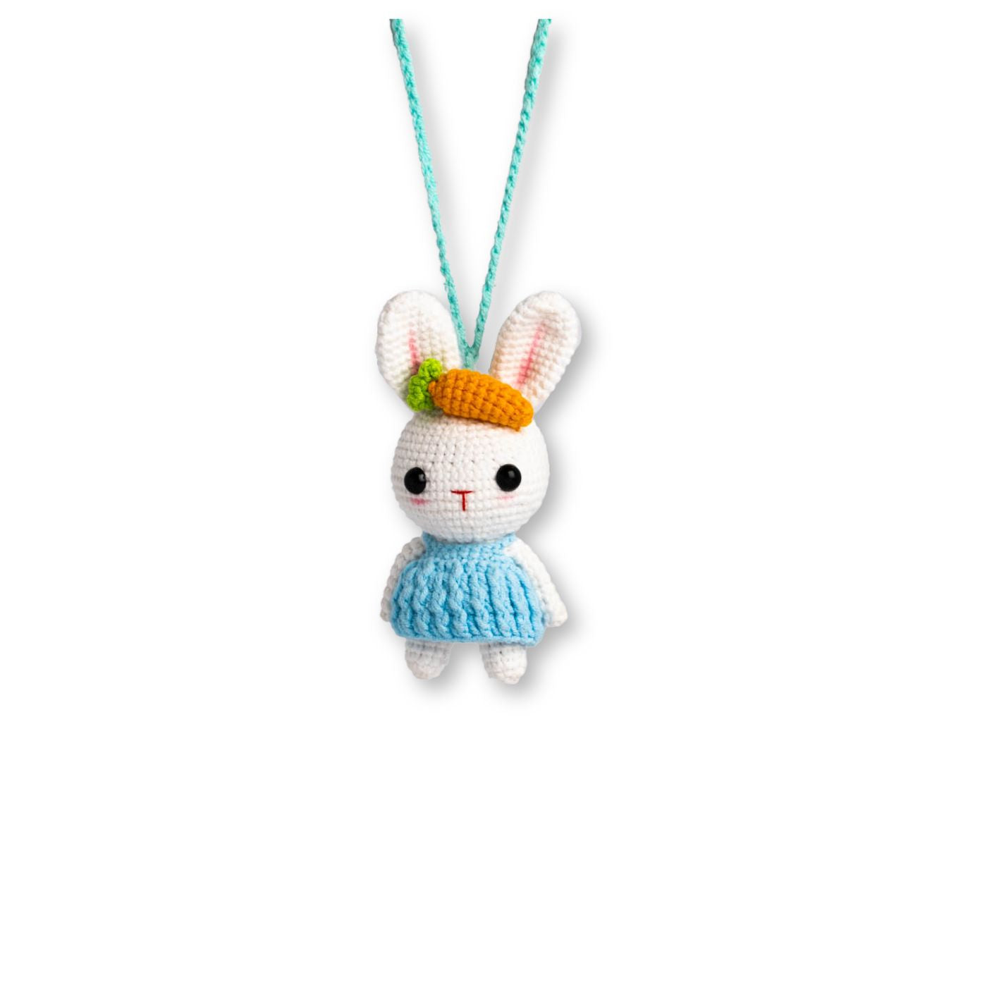 Handmade Crochet Bunny with Light Blue Skirt