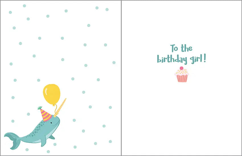 Birthday Greeting Card - Mermaids and Balloons-KidsI