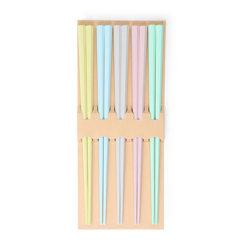 Pastel Bamboo Chopsticks Set of 5
