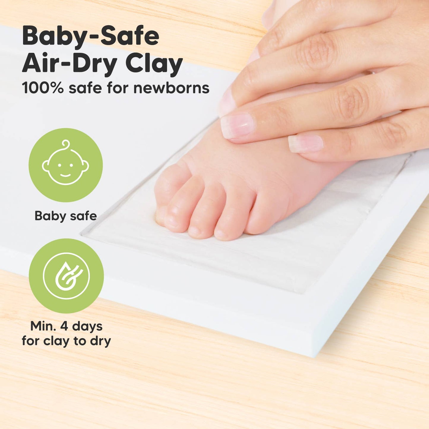 KeaBabies Baby Handprint, Footprint Keepsake Duo Frame