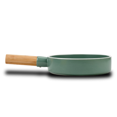 Porcelain serving pot "Terrestrial" with bamboo handle 34cm
