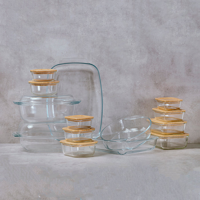 Square glass food container "Arizona" 750ml