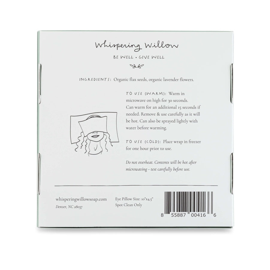 Whispering Willow Eye Pillow, Lavender - Tranquil Gray