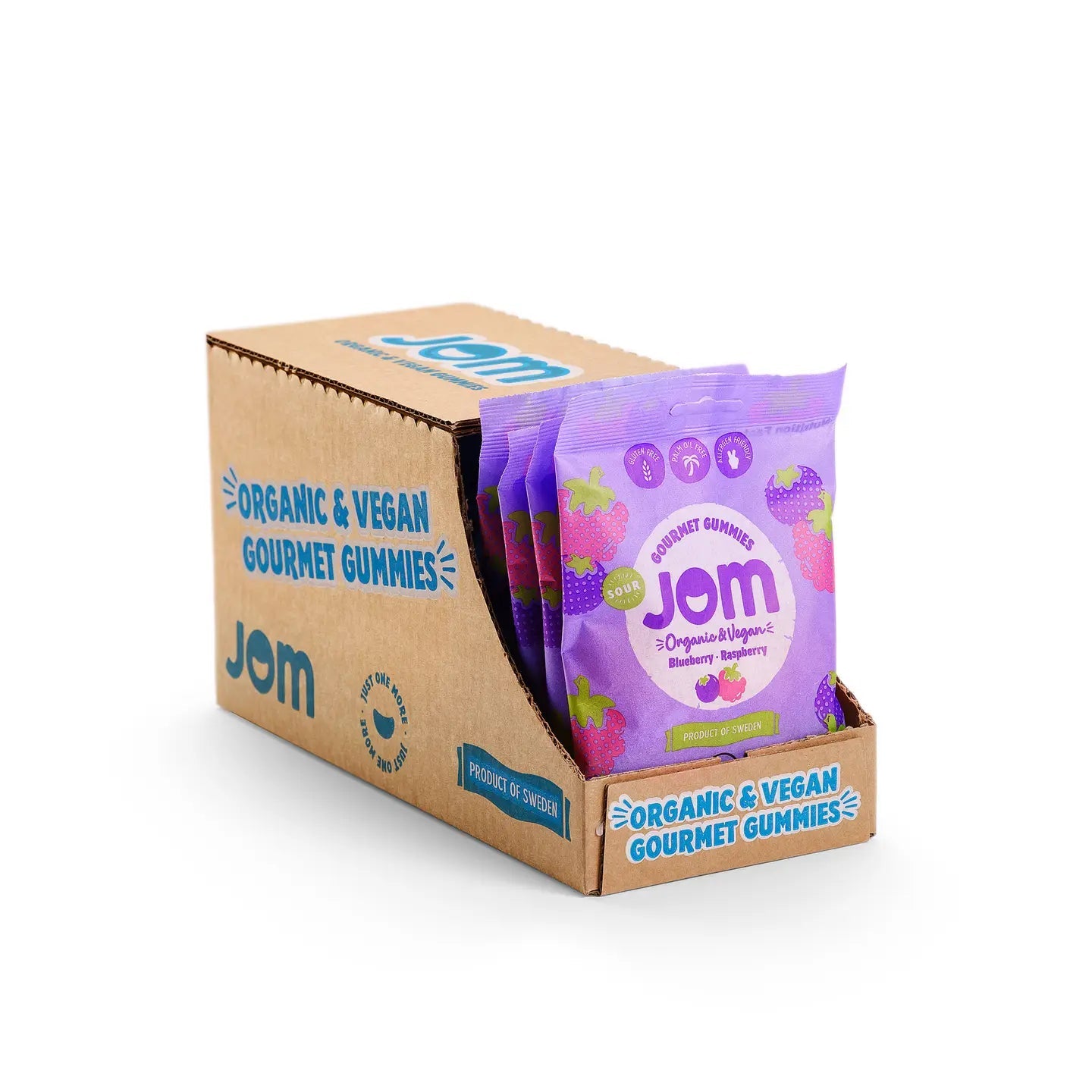 Swedish Organic and Vegan Sour Blueberry & Raspberry Gummies