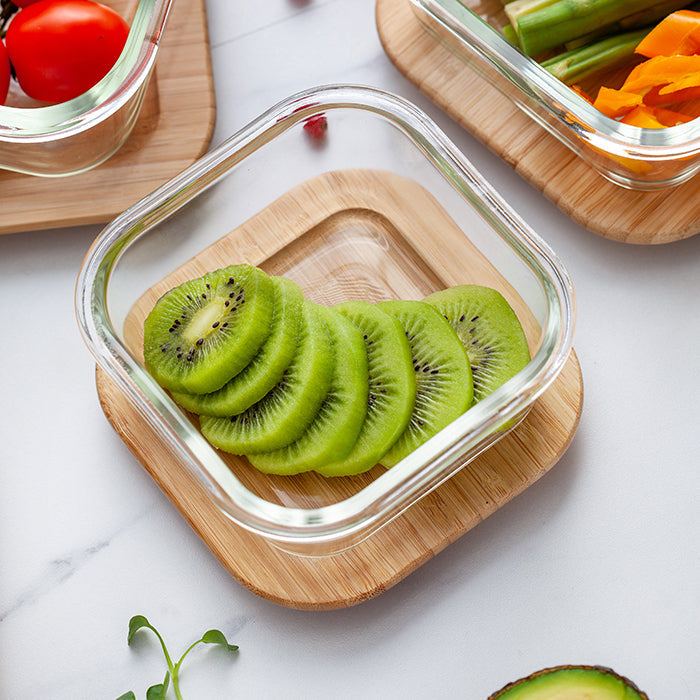 Square glass food container "Arizona" 750ml