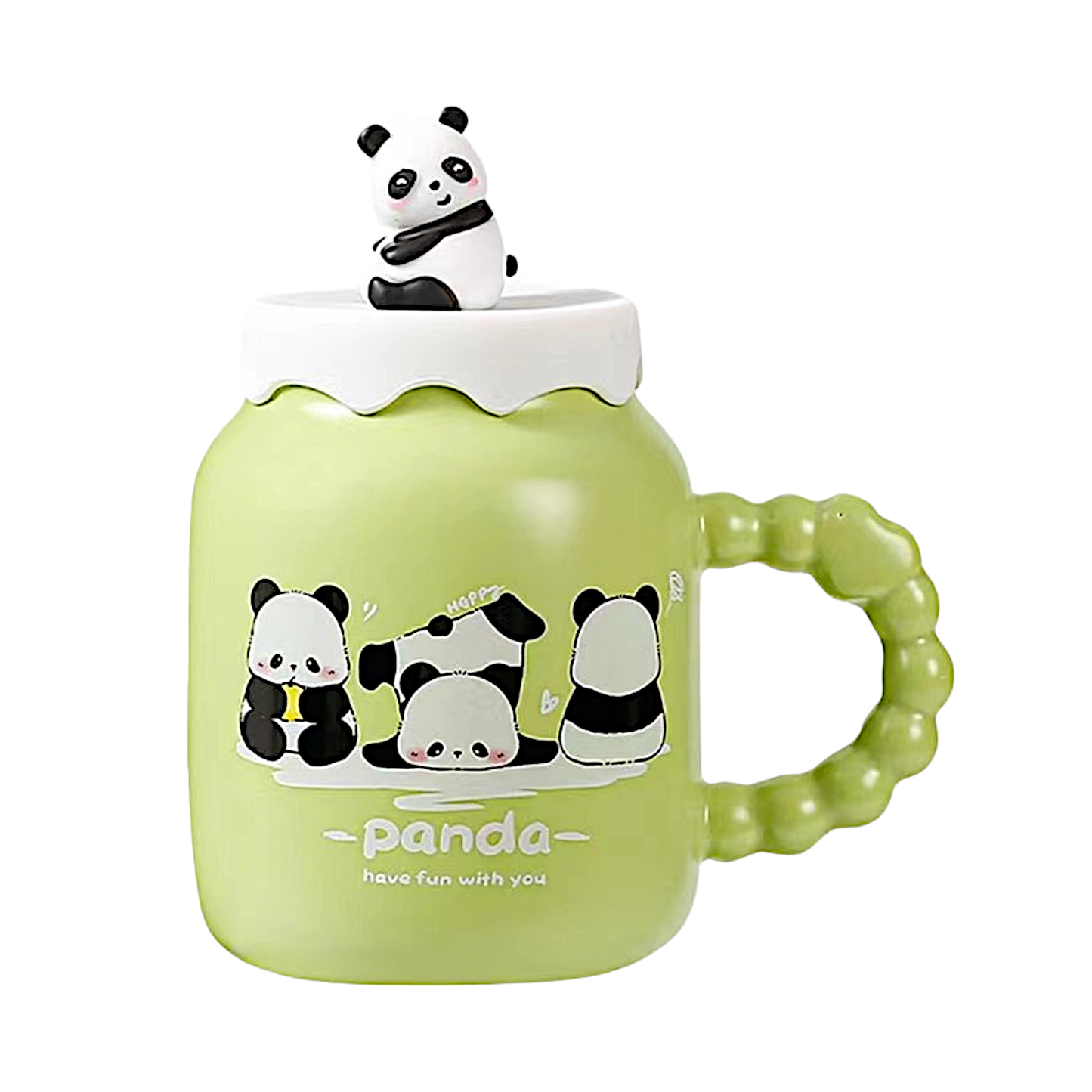 Playful Panda 14oz Mug With Lid and Spoon (12/36)