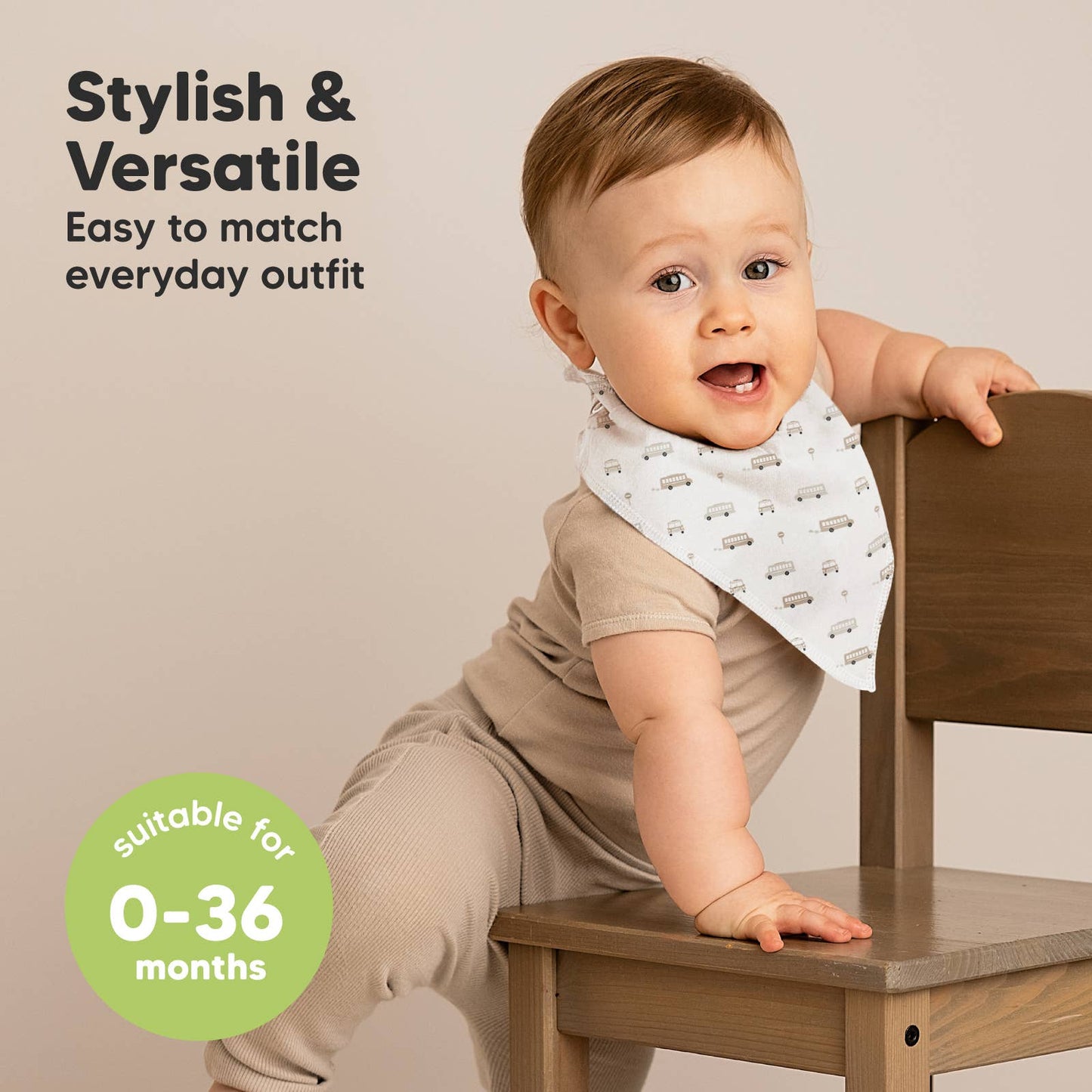 8-pack Baby Bandana Bibs for Boys and Girls - Vessels