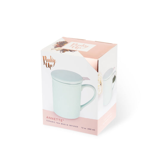 Annette™ 3D Ceramic Mug w/ Tea Infuser - Souk Mint