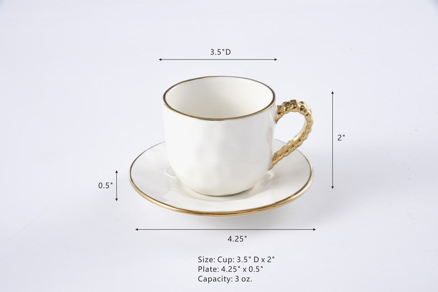 Golden Salerno Espresso Cup and Saucer