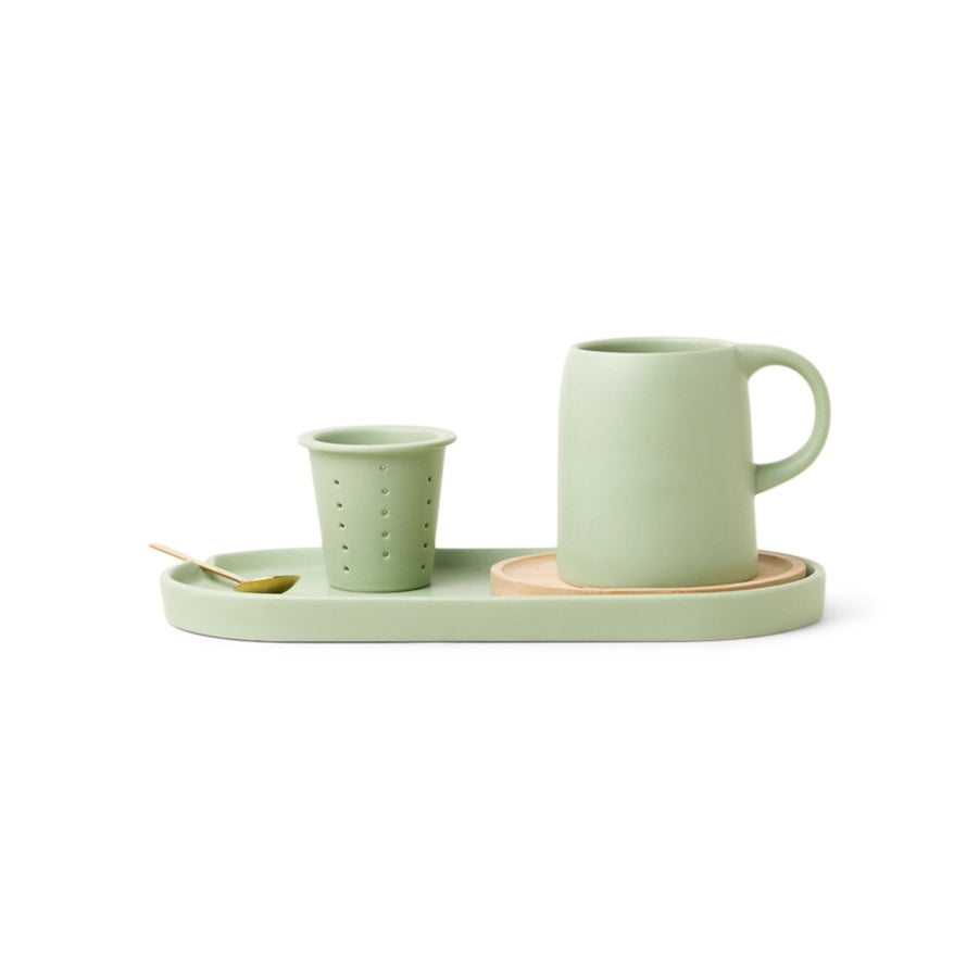 Ceramic Tea Infuser Mug - Sage, 11 Oz