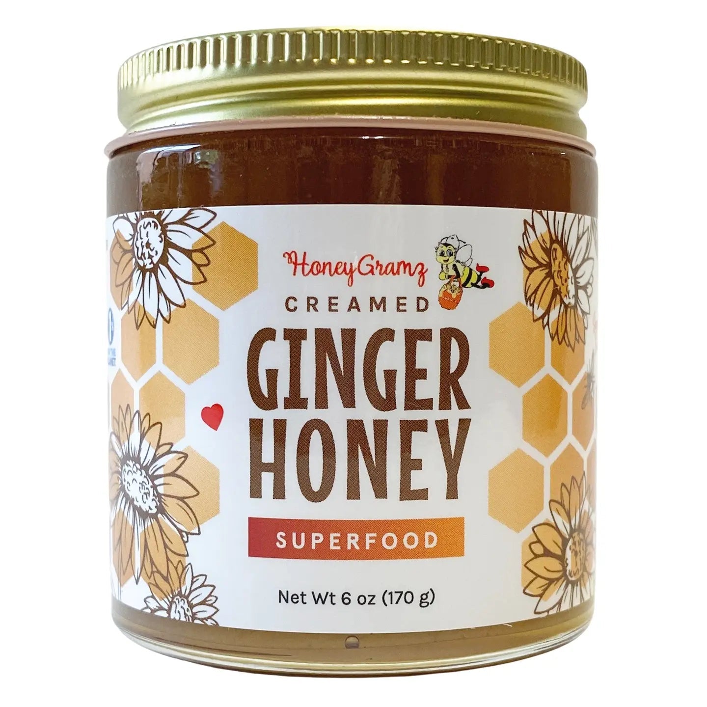Ginger Honey /100% Raw NY Honey with Organic Ginger/ @6oz