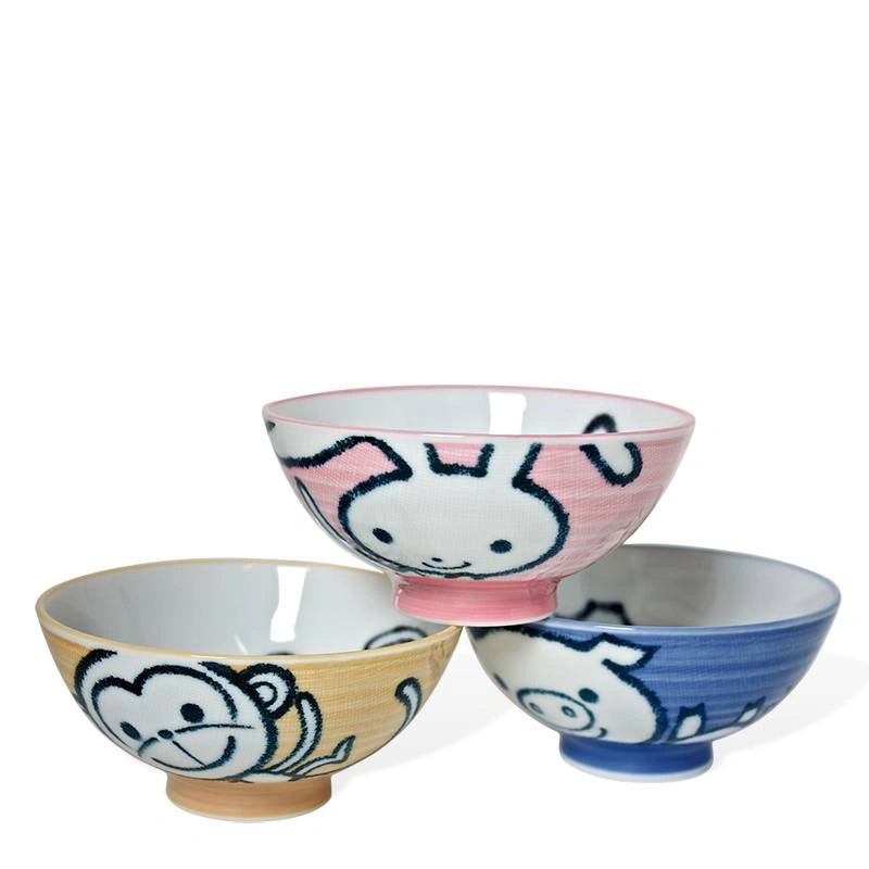 Adorable Animal Ceramic Bowl Set of 3