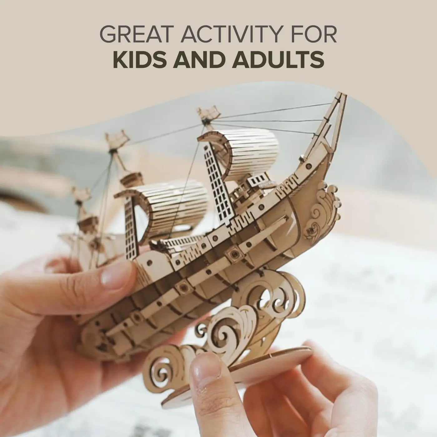 3D Laser Cut Wooden Puzzle - Sailing Ship