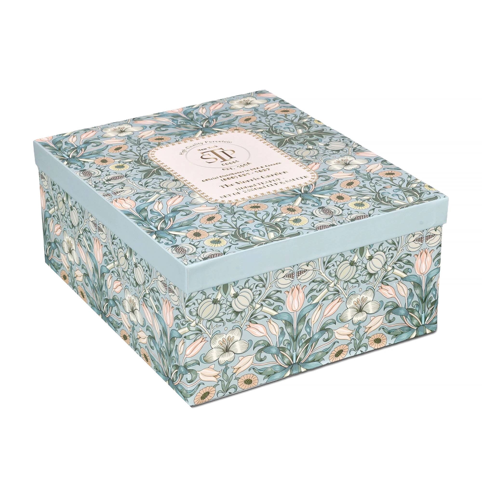 Morris Garden Bone China Tea Set for Two – 5 Piece Gift Set