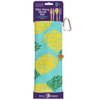Reusable Bamboo Take-Along Utensil Roll, Pineapple