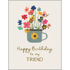 Birthday Greeting Card - Cup of Flowers