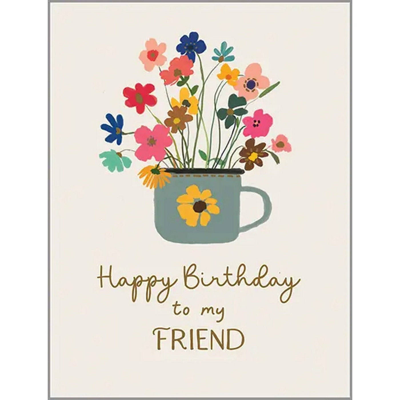 Birthday Greeting Card - Cup of Flowers