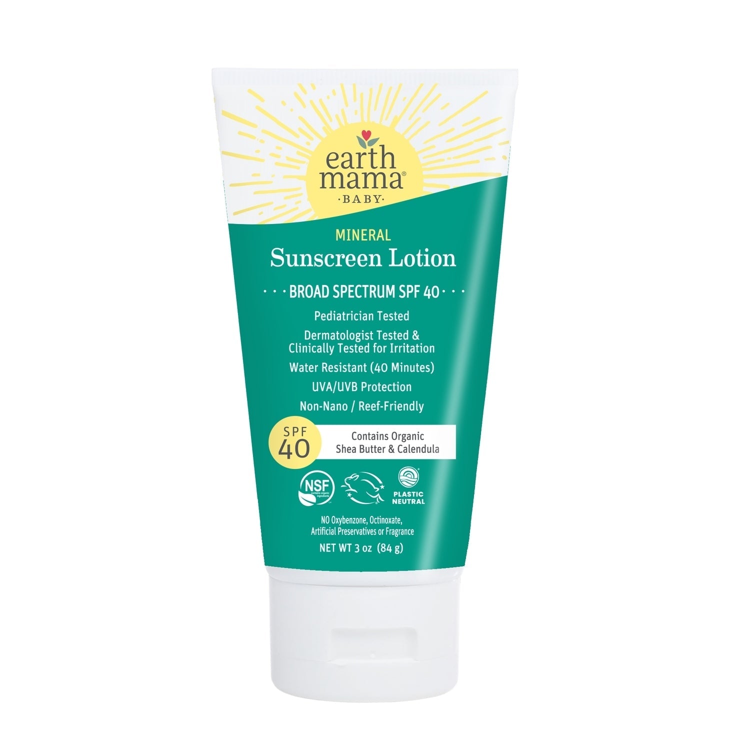 Earth Mama Organics Baby Mineral Sunscreen Lotion - SPF 40