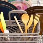 Reusable Bamboo Take-Along Utensil Roll, Pineapple