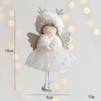 Angel With Plush Deer Antlers Christmas Tree Ornament