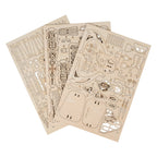Laser-cut wooden airplane puzzle assembled model