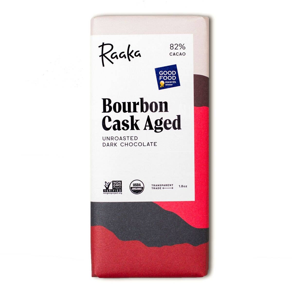 Raaka Chocolate 82% Bourbon Cask Aged Chocolate Bar